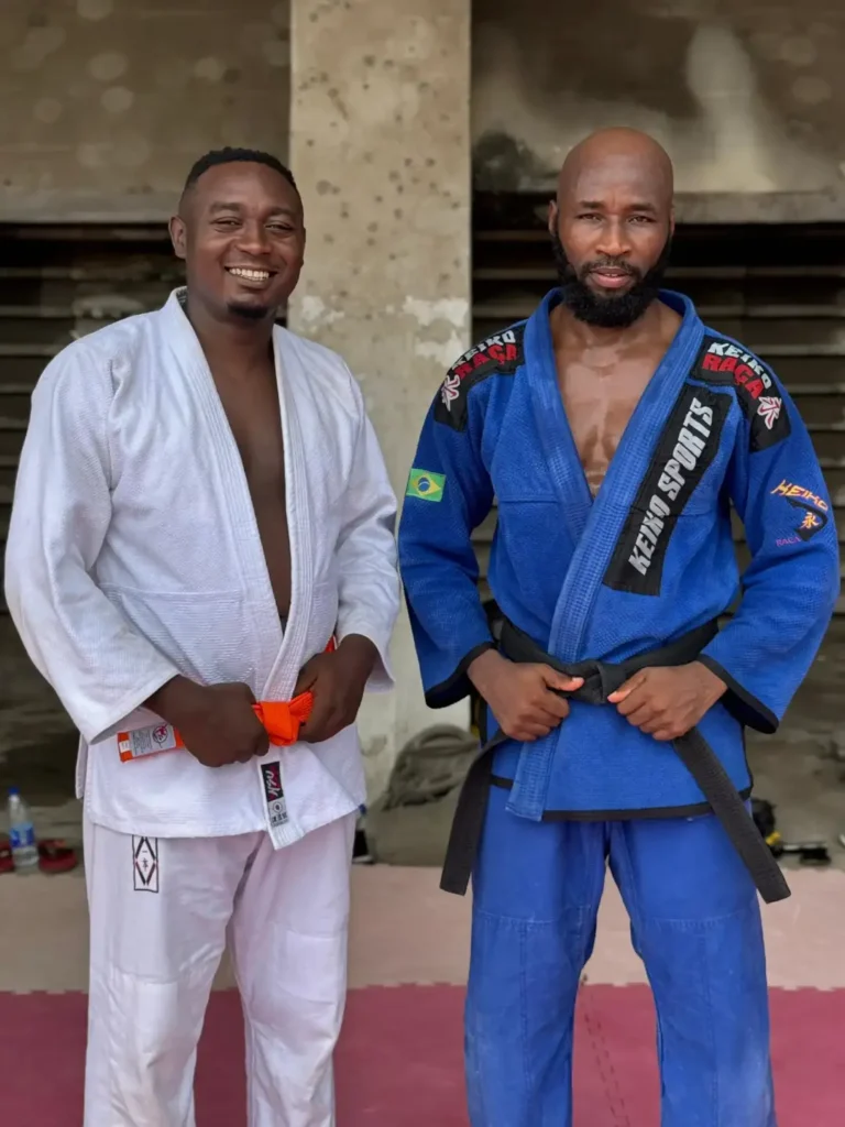 Coach John with Obinna - Judo Training